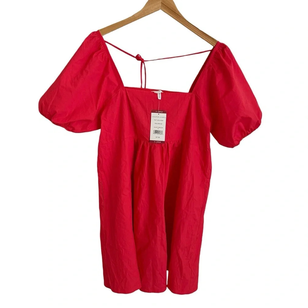 NWT Draper‎ James size XL Puff Sleeve Hibiscus Square Neck Mini Dress New
